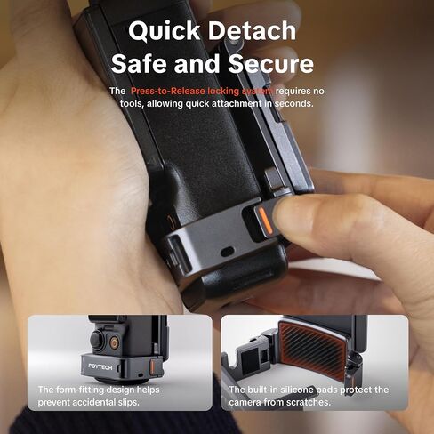 حامل تثبيت مغناطيسي PGYTECH متوافق مع جيب DJI OSMO 4/3//Xtra Muse، تصميم قابل للطي على مرحلتين، محول مغناطيسي قابل للتعديل 270 درجة، حامل كاميرا توسيع من الألومنيوم مع حذاء بارد 1/4 بوصة in Kuwait