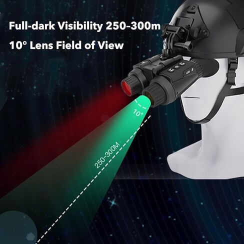 نظارات رؤية ليلية مثبتة على الرأس بدقة 4K، نطاق الرؤية الليلية ونظارات الأشعة تحت الحمراء ومناظير للبالغين، NVG بالأشعة تحت الحمراء، تكبير رقمي 1X إلى 8X، للصيد والتخييم in Kuwait