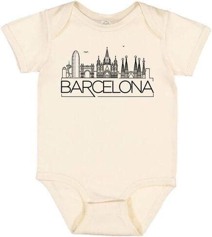 TATY Kids Skyline Barcelona Spain Baby Infant Bodysuit in Saudi Arabia