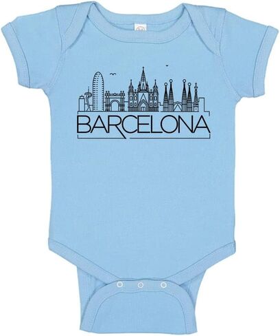 TATY Kids Skyline Barcelona Spain Baby Infant Bodysuit in Saudi Arabia