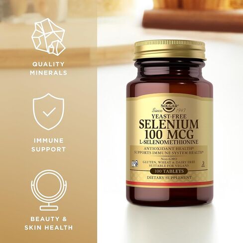 Solgar Free Selenium 200 MCG ، 250 قرصًا - يدعم صحة مضادات الأكسدة والمناعة - غير المعدلة وراثيًا ، نباتي ، خالية من الغلوتين ، خالية من الألبان ، Kosher - 250 حصص in Saudi Arabia