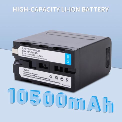 10200mAh Replacement NP-F980 Battery for Sony NP-F970 NP-F960 NP-F950 NP-F930 NP-F550 NP-F570 NP-F750 Batteries, for Sony Handycams, Field Monitor, Video Light with Battery in Kuwait