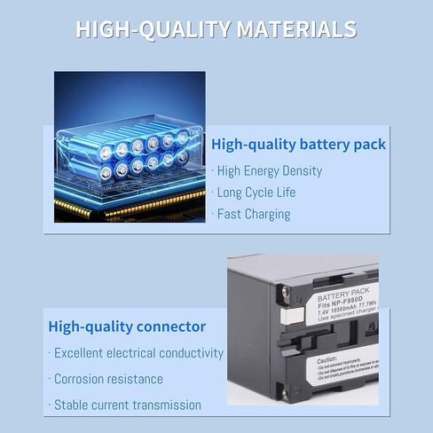 10200mAh Replacement NP-F980 Battery for Sony NP-F970 NP-F960 NP-F950 NP-F930 NP-F550 NP-F570 NP-F750 Batteries, for Sony Handycams, Field Monitor, Video Light with Battery in Kuwait