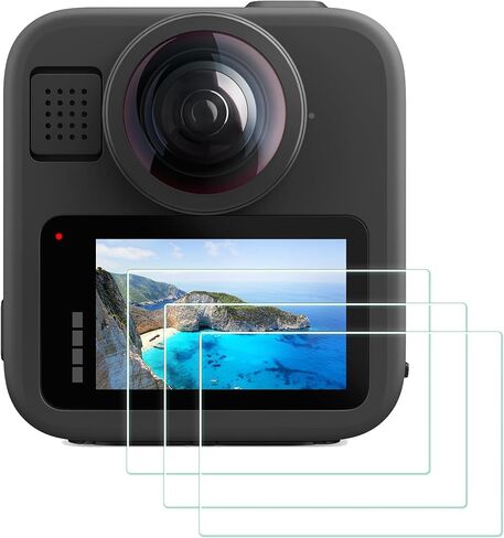 3 عبوات واقي شاشة متوافق مع كاميرا الحركة Go Pro MAX2 / GoPro MAX- 360، واقي شاشة من الزجاج المقوى فائق الوضوح 9H in Kuwait