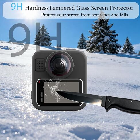 3 عبوات واقي شاشة متوافق مع كاميرا الحركة Go Pro MAX2 / GoPro MAX- 360، واقي شاشة من الزجاج المقوى فائق الوضوح 9H in Kuwait