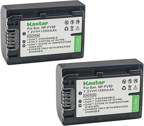 Kastar 3-Pack NP-FV50 استبدال بطارية لسوني HDR-CX580، HDR-CX610E، HDR-CX675، HDR-CX690، HDR-CX700، HDR-CX730، HDR-CX740، HDR-CX760، HDR-CX900، HDR-CX900E، HDR-PJ10، HDR-PJ200، كاميرا HDR-PJ220 in Kuwait