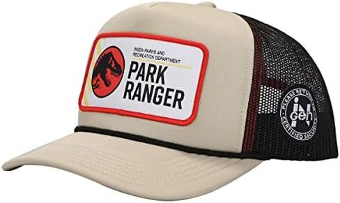 قبعة Bioworld Jurassic Park Ingen Park Ranger للرجال من الفوم البني لسائقي الشاحنات in Saudi Arabia