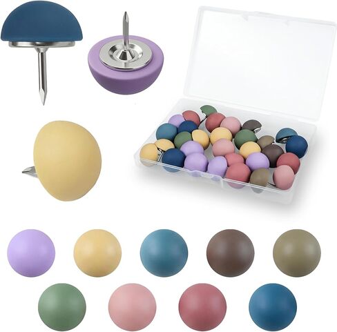 30 Pcs Hemispherical Push Pins Soft Matte Round Head Thumbtacks in 9 Colors Cute Office Decor for Women Cork Board Bulletin Board, Photos Wall Maps and Other Offices in Saudi Arabia