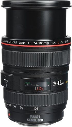 Canon EF 24-105mm f/4L هي حزمة عدسات USM | تكبير قياسي من السلسلة L مع فتحة ثابتة f/4 وتثبيت الصورة البصرية والتركيز التلقائي السريع USM | للسفر والمناسبات (0344B002) + مجموعة الفلاتر + المزيد in Kuwait