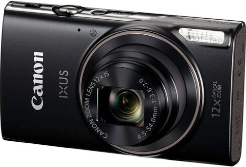 حزمة كاميرا Canon PowerShot IXUS 285 / ELPH 360 HS الرقمية المدمجة بتكبير بصري 12x (أسود) مع بطاقة ذاكرة سعة 64 جيجابايت + حافظة كاميرا + قارئ بطاقات + حامل ثلاثي عنكبوت + المزيد (حزمة 12 قطعة) (متجددة) in Kuwait