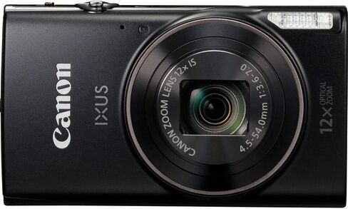 حزمة كاميرا Canon PowerShot IXUS 285 / ELPH 360 HS الرقمية المدمجة بتكبير بصري 12x (أسود) مع بطاقة ذاكرة سعة 64 جيجابايت + حافظة كاميرا + قارئ بطاقات + حامل ثلاثي عنكبوت + المزيد (حزمة 12 قطعة) (متجددة) in Kuwait