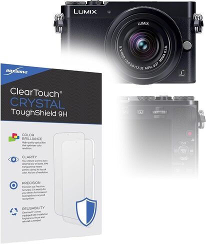 واقي شاشة BoxWave متوافق مع Panasonic Lumix DMC-GM5 - ClearTouch Crystal ToughShield 9H (عبوتان)، واقي شاشة شفاف متين وقوي 9H in Kuwait