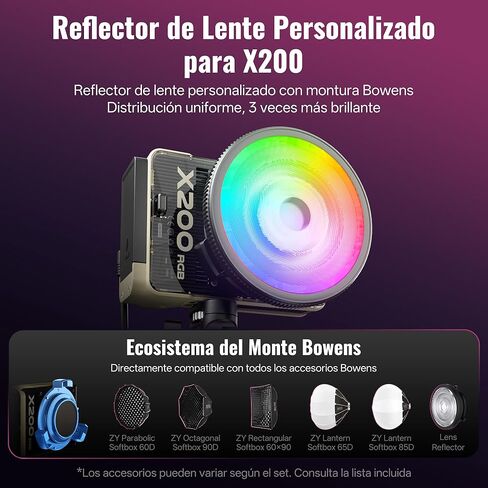 ZHIYUN MOLUS X200 RGB Combo 200W Video Light + 40D Bowens Mount Octagonal Softbox [رسمي] إضاءة التصوير الفوتوغرافي الاحترافية المحمولة إضاءة الإخراج المستمر المحمولة in Kuwait