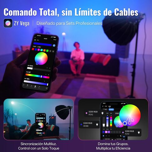 ZHIYUN MOLUS X200 RGB Combo 200W Video Light + 40D Bowens Mount Octagonal Softbox [رسمي] إضاءة التصوير الفوتوغرافي الاحترافية المحمولة إضاءة الإخراج المستمر المحمولة in Kuwait