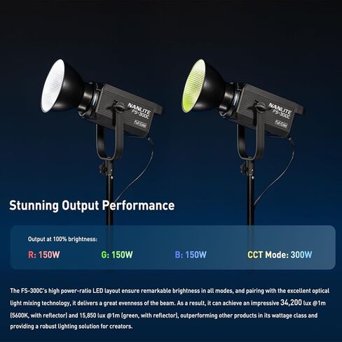 NANLITE FS-300C Studio Strobe Flash Light، 300W عالية السرعة مزامنة التصوير الفوتوغرافي الإضاءة بنيت في 2.4G نظام لاسلكي LED النمذجة لمبة LCD لوحة ضوء الفيديو المستمر مع بلوتوث in Kuwait