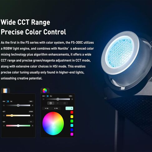 NANLITE FS-300C Studio Strobe Flash Light، 300W عالية السرعة مزامنة التصوير الفوتوغرافي الإضاءة بنيت في 2.4G نظام لاسلكي LED النمذجة لمبة LCD لوحة ضوء الفيديو المستمر مع بلوتوث in Kuwait