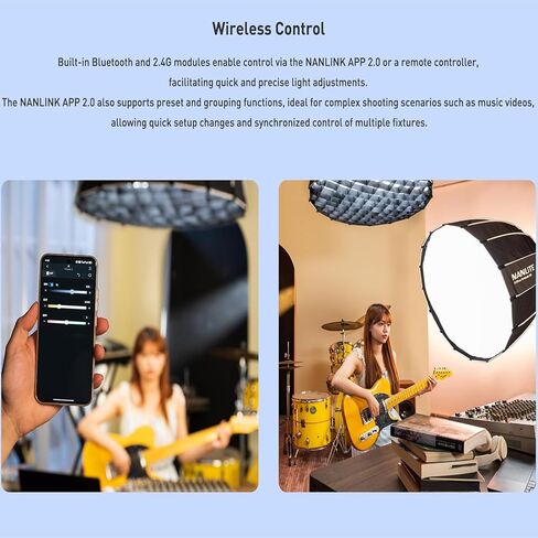 NANLITE FS-300C Studio Strobe Flash Light، 300W عالية السرعة مزامنة التصوير الفوتوغرافي الإضاءة بنيت في 2.4G نظام لاسلكي LED النمذجة لمبة LCD لوحة ضوء الفيديو المستمر مع بلوتوث in Kuwait