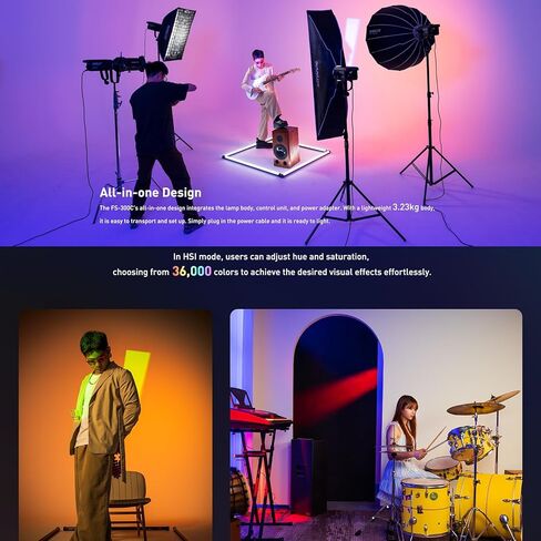 NANLITE FS-300C Studio Strobe Flash Light، 300W عالية السرعة مزامنة التصوير الفوتوغرافي الإضاءة بنيت في 2.4G نظام لاسلكي LED النمذجة لمبة LCD لوحة ضوء الفيديو المستمر مع بلوتوث in Kuwait
