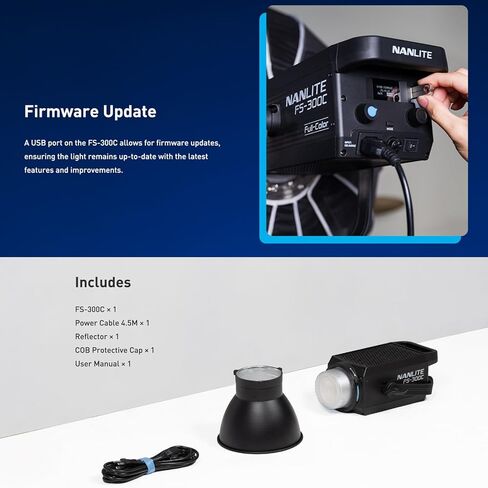 NANLITE FS-300C Studio Strobe Flash Light، 300W عالية السرعة مزامنة التصوير الفوتوغرافي الإضاءة بنيت في 2.4G نظام لاسلكي LED النمذجة لمبة LCD لوحة ضوء الفيديو المستمر مع بلوتوث in Kuwait