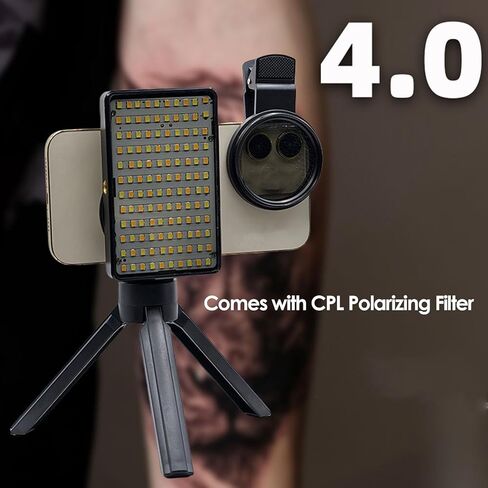 ضوء ملء التصوير الفوتوغرافي LED، سطوع احترافي قابل للتعديل 2800K500K درجة حرارة اللون مشبك على مرشح CPL ضوء تعبئة محمول لفناني البث المباشر مادة ABS 120 مصباح LED in Kuwait