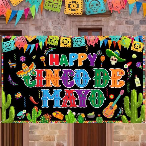 Ctosree Cinco De Mayo خلفية المكسيكي فييستا صورة بوث راية 71 × 43 بوصة صورة خلفية ديكورات الحفلات لوازم العيد للمناسبات والاحتفالات وديكور مهرجان عيد الميلاد in Kuwait