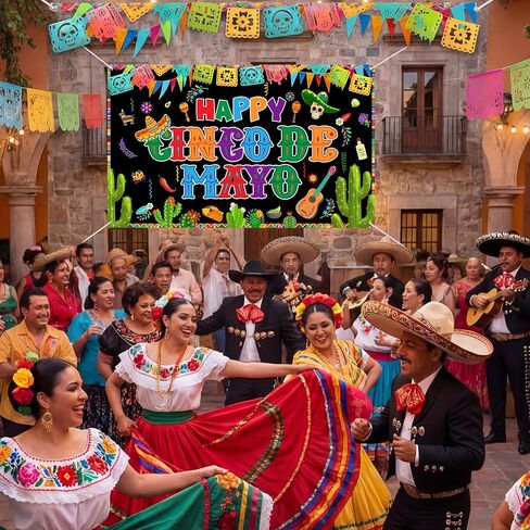 Ctosree Cinco De Mayo خلفية المكسيكي فييستا صورة بوث راية 71 × 43 بوصة صورة خلفية ديكورات الحفلات لوازم العيد للمناسبات والاحتفالات وديكور مهرجان عيد الميلاد in Kuwait