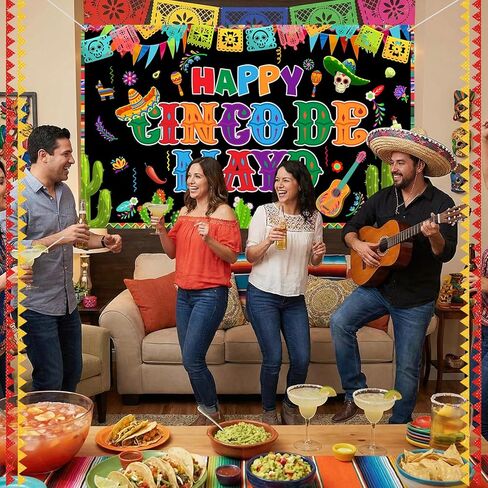 Ctosree Cinco De Mayo خلفية المكسيكي فييستا صورة بوث راية 71 × 43 بوصة صورة خلفية ديكورات الحفلات لوازم العيد للمناسبات والاحتفالات وديكور مهرجان عيد الميلاد in Kuwait