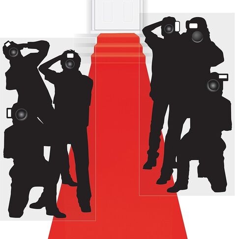 حزمة Beistle Hollywood Party Decor Bundle - 2 دعائم Paparazzi وعداء السجاد الأحمر، وديكورات Glamour VIP لليالي الجوائز، والعروض الأولى للأفلام، ومداخل الحفلات الراقصة، والأحداث والحفلات التي تحمل عنوان النجوم in Kuwait