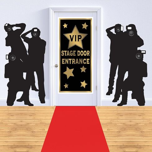 حزمة Beistle Hollywood Party Decor Bundle - 2 دعائم Paparazzi وعداء السجاد الأحمر، وديكورات Glamour VIP لليالي الجوائز، والعروض الأولى للأفلام، ومداخل الحفلات الراقصة، والأحداث والحفلات التي تحمل عنوان النجوم in Kuwait