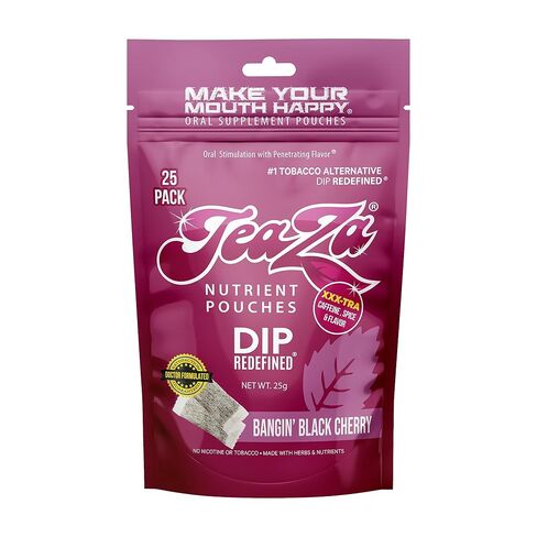 TeaZa Herbal Energy Pouches Tobacco Alternative Nicotine Free Dip, Smokeless Alternative Snuff and Healthy Dip Pouches, Cool Mint Chill (4 Pack) Tobacco Free Chew Premium Crisp Minty Flavor in Saudi Arabia