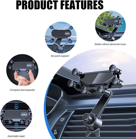 حامل هاتف للسيارة بفتحة تهوية لسيارة Pontiac Sunfire 2000-2005، دوران 360 درجة قابل للتعديل، حامل للهواتف الذكية، سيليكون مضاد للانزلاق، أزرق in Kuwait