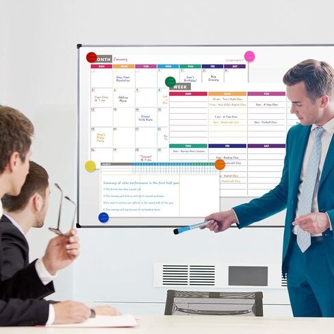 CREKERT Magnetic Calendar Whiteboard for Fridge Dry Erase Whiteboard Set of 3 for Kitchen Refrigerator Monthly Weekly Family Planning Whiteboard with 6 Magnets 4 Markers 1 Eraser (Gift Box) in Saudi Arabia