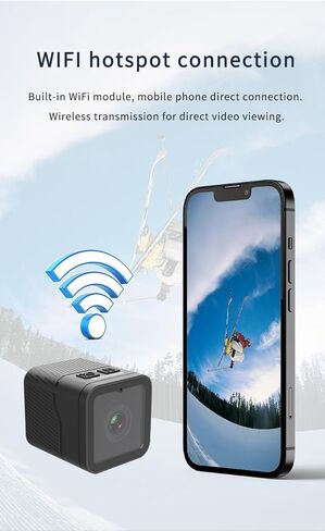 كاميرا Z03 Mini Action 1080P، كاميرا رياضية WiFi بزاوية واسعة 120 درجة، كاميرا خوذة للدراجة، تسجيل حلقي، كاميرا عمل محمولة مدمجة in Kuwait