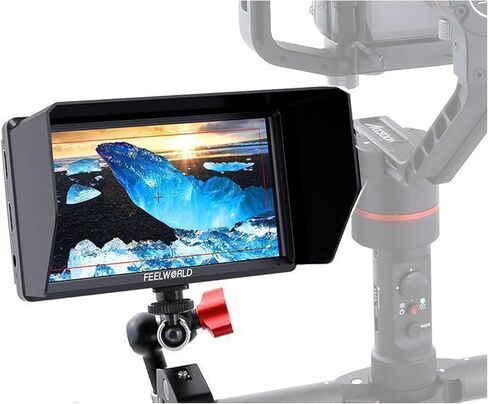 كاميرا Feel WORLD S55 مقاس 5.5 بوصة، شاشة DSLR الميدانية 4K HDMI صغيرة كاملة الوضوح 1280x720 IPS، مساعدة التركيز على ذروة الفيديو مع مخرج تيار مستمر 8.4 فولت in Kuwait