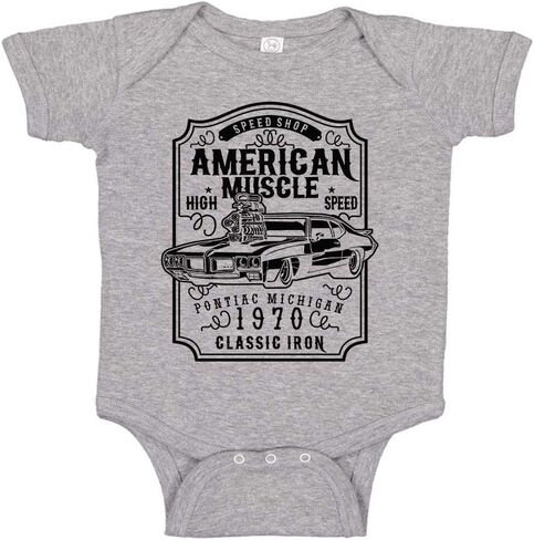 بدلة Ink Trendz American MuscleCar GTO Speed ​​Shop Racing بتصميم 1970 قطعة واحدة لطيفة للأطفال in Kuwait