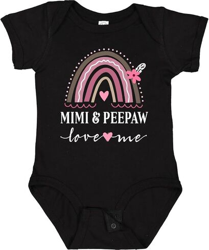 بدلة الأطفال Inktastic Mimi and Peepaw Love Me Granddaughter Rainbow in Kuwait