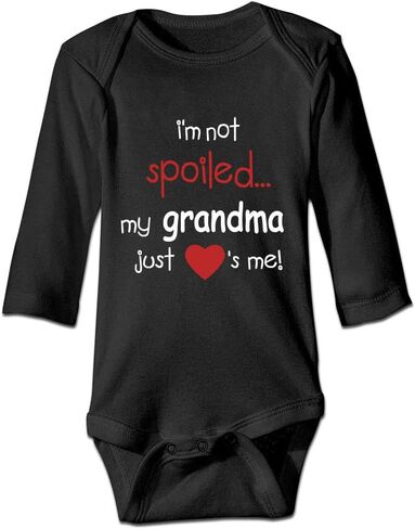 I'm Not Spoiled My Grandma Just Loves Me Baby Bodysuit Short Sleeve/Sleeveless/Long Sleeve Rompers in Saudi Arabia