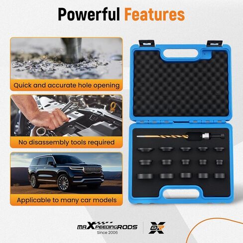 maXpeedingrods Parking Sensor Hole Punch Tool Lens Hole Maker, 17mm-32mm Lens Hole Cutter for Car Reverse Camera & Sensors, Car Radar Hole Cutting Aid, Heavy-Duty No-Drill Punch Kit, 17 Piece in Kuwait