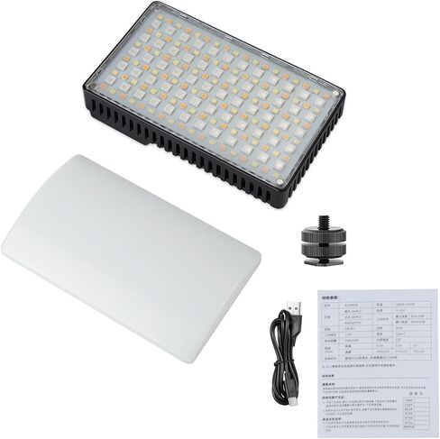 ضوء فيديو RGB، CRI95+ 1800K-9000K 168 ضوء كاميرا LED مع صندوق ناعم، قاعدة حذاء بارد، بطارية مدمجة قابلة لإعادة الشحن بقدرة 3300 مللي أمبير في الساعة، 20 تأثير إضاءة، مثالي لمدونات الفيديو والتصوير الفوتوغرافي in Kuwait