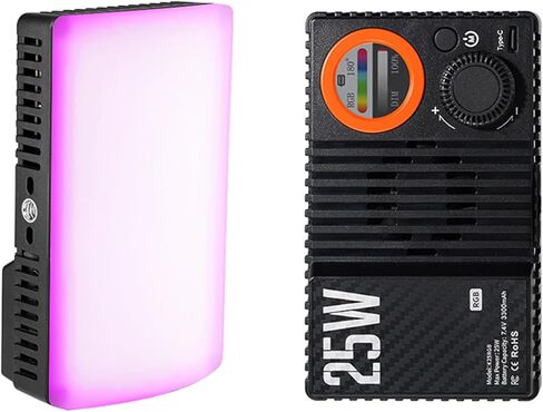 ضوء فيديو RGB، CRI95+ 1800K-9000K 168 ضوء كاميرا LED مع صندوق ناعم، قاعدة حذاء بارد، بطارية مدمجة قابلة لإعادة الشحن بقدرة 3300 مللي أمبير في الساعة، 20 تأثير إضاءة، مثالي لمدونات الفيديو والتصوير الفوتوغرافي in Kuwait
