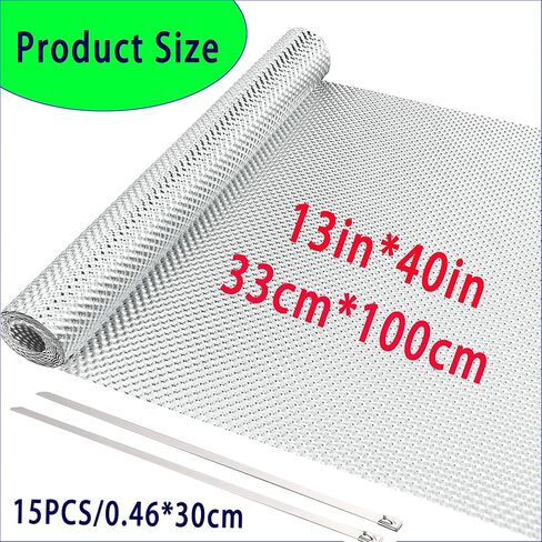 2Pcs 13" x 40"Embossed Exhaust Heat Shield Automotive, Aluminum Exhaust Heat Wrap with 30 Pcs Cable Metal Zip Ties, Exhaust Wrap Heat Barrier Shield for Automotive & Motorcycle Exhaust pipes in Saudi Arabia