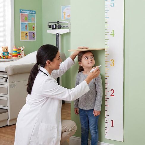 قطعتان من مخطط نمو الارتفاع وقياس ارتفاع القماش بطول 6 أقدام وشريط قياس مسطرة ولوحة تتبع النمو مع قلم لهدايا ديكور جدران الحضانة in Kuwait