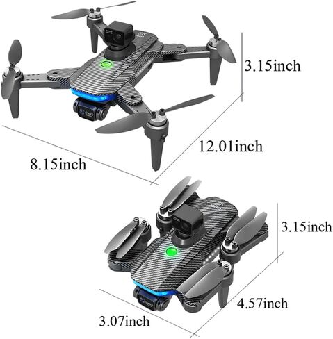 Lozenge 360 ​​عقبة لتجنب العوائق بدون فرش GPS بدون طيار مع كاميرا للبالغين 4K Smart Follow Auto Return عمر البطارية الطويل Quadcopter HJ90 نمط ألياف الكربون in Kuwait