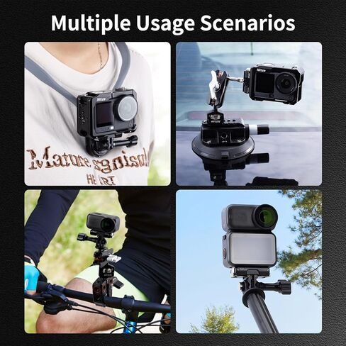 Nitze حامل مغناطيسي قابل للطي ثنائي الاتجاه سريع التحرير لـ DJI Osmo Action 6 / Osmo Nano، مع خيط 1/4 بوصة وحامل ثنائي الشق قابل للطي للحامل ثلاثي القوائم وعصا السيلفي وملحقات كاميرا الحركة - N28-B2 in Kuwait