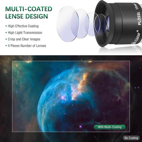عدسة Alstar 1.25 بوصة 2X Barlow - حزمة مع - مجموعة ملحقات التلسكوب Plossl Eyepiece Set in Kuwait