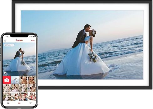 إطار صورة رقمي Skyrhyme مقاس 15.6 بوصة مع شاشة لمس IPS 1920x1080، وإطار صور رقمي 32 جيجابايت، وواي فاي، ومشاركة الصور/مقاطع الفيديو وإرسال أطيب التمنيات عبر التطبيق المجاني in Kuwait