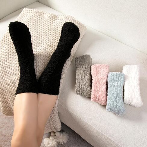 جوارب Pleneal Fuzzy للنساء - جوارب غير قابلة للانزلاق للنساء، جوارب شبشب للمستشفى مع مقابض للنساء، جوارب سميكة ودافئة للغاية in Kuwait