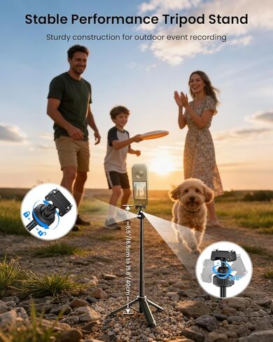 حامل ثلاثي القوائم 15.8 بوصة/40 سم عصا سيلفي حامل ثلاثي القوائم قابل للطي سريع التحرير لـ DJI Osmo Action 6 لـ Osmo Nano 2 في 1 حامل ثلاثي صغير قابل للتمديد لمدونات الفيديو والسفر والبث المباشر للتصوير الفوتوغرافي in Kuwait