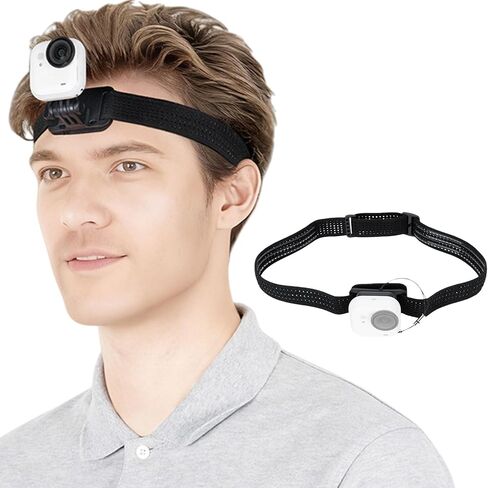 JJC Go Ultra Headband Mount for Insta360 Go Ultra Accessories، حامل حزام رأس POV قابل للتعديل بزاوية 180 درجة، حزام رأس مغناطيسي سريع الفك لسفر الركض في مدونة الفيديو in Kuwait