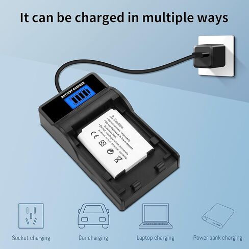عبوتان من بطارية EN-EL19 (1200 مللي أمبير في الساعة) وشاحن USB رفيع لنيكون Coolpix S32، S33، S100، S2800، S3100، S3200، S3300، S3500، S3600، S3700، S4100، S4200، S4300، S5200، S5300، S6500، S6800، S7000 in Kuwait